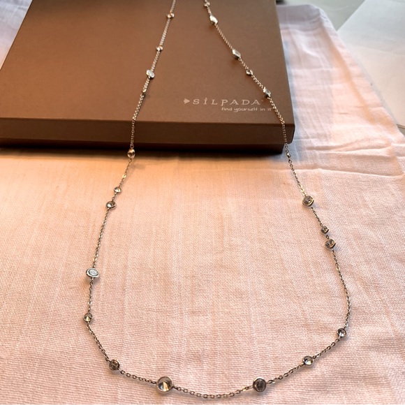 Silpada 32” Silver stars cubic a sterling silver Necklace - Picture 1 of 6